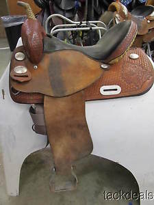 Tex Tan Flex Barrel Saddle 15" Non Slip Bottom Design Used & Solid