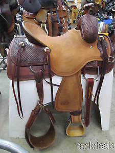 Teskeys Ranch Cowboy Roping Saddle Punchy Never Used NEW 16"