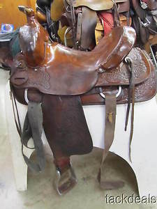 Circle Y Ranch All Around Roping Cowboy Sadde 15 1/2" Used