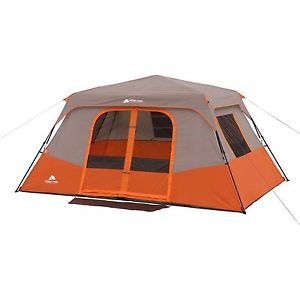 Ozark Trail 8-Person Instant Easy Setup 2 Room Camping Cabin Tent GrayOrange New