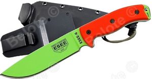 ES6PVG ESEE Model 6 Venom Green 1095 Blade Orange G-10 Handles Kydex Sheath USA