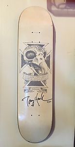 Vintage 2008 Signed Tony Hawk Skateboard Autograph Birdhouse Deck Hidden Wave