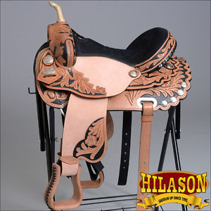 TT200V1OL-A HILASON WESTERN FLEX TREE BARREL RACING TRAIL RIDING SADDLE 15"