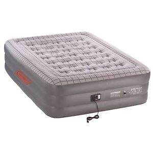 Coleman Premium Double High SupportRest Airbed w/Built in Pump Grey/Grid