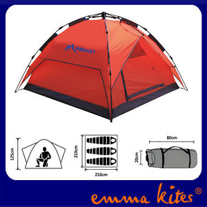 3-4 Person Tent Double Layer Large Tent Camping Family Picnic Fishing Outdoor UK
