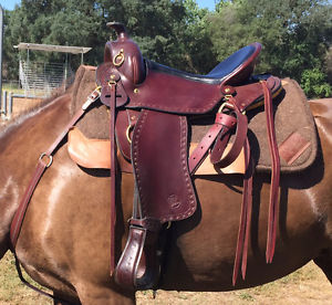 Imus 4-Beat Gaited Horse Saddle 16 inch seat wide tree - Excellent ++