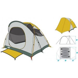 MSRP 299 NWT The North Face Kaiju 4 Tent Camping Rain Fly Yellow