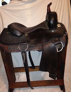 Shopmade 16" Dark Oiled Cutting Sorting Team Penning Saddle