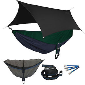 ENO Reactor OneLink Sleep System - Navy/Forest Hammock With Black Profly
