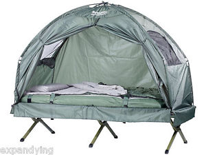 4in1-Zelt mit Schlafsack und Matratze & Campingliege