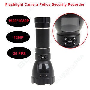 Police Camera Security Guard Video Recorder DVR HD 1080P Outdoor LED Flashlight