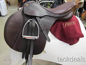Bates Caprilli Deluxe Buffalo Leather CC Saddle 17 1/2" Lightly Used w/fittings