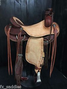 (In Stock) 17" Modified Association Roping/Ranch/Trail/Roper Saddle - Roughout