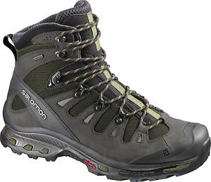 Salomon Herren Trekkingschuhe Trekkingstiefel Quest 4D 2 GTX  Goretex grün grau