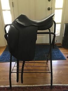 Amerigo Pinerolo Alto Dressage Saddle Black 17.5" +2.5 Wide EXCELLENT!