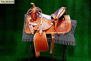 Horse Western Barrel Show Pleasure LEATHER SADDLE Bridle  50200