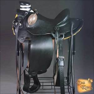 WD085BK-A HILASON BIG KING WESTERN WADE RANCH ROPING COWBOY TRAIL SADDLE 15"