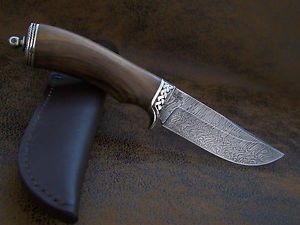 BULAT CUSTOM Jagdmesser Zlatoust Messer High Carbon Damastmesser mit 400 lagen
