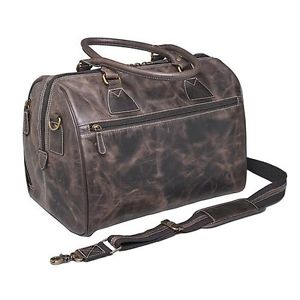 Buffalo Leather - 15" Duffle Bag, Vintage Brown Distress