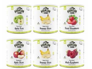 Augason Farms Fruit Variety, 6-Pk Emergency Dried Freeze Free Food Outdoor Ready