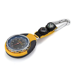 WS 10X 4in1 Compass Barometer Thermometer With Carabiner Camping Hiking WS