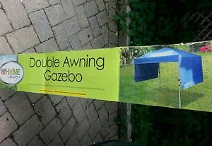 HOME DESIGN 8.2 FT GAZEBO TAILGATING SUN SHELTER W/ADJUSTABLE DOUBLE AWNING