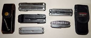 Lot Of 5 Leatherman Multi-Tools - Juice S2, Kick, SideClip, Super Tool 300, Core