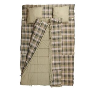 Double Sleeping Bag With Pillow Thermal Camping Festival Holiday Family Outdoor
