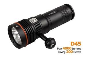 2016 Novedad Acebeam D45 Cree XHP70 LED 4000LM Diving Flashlight 18650 Torch