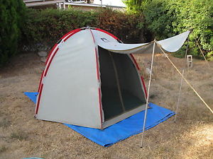 THERMOS MODEL NO. 8102/28 VINTAGE CANVAS BILL MOSS POP TENT, VERY GOOD CONDITION