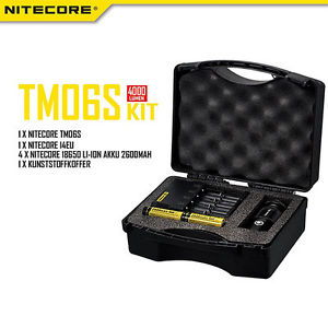 NiteCore Tiny Monster TM06S LED Taschenlampe Akku + Lader Kofferset Kit