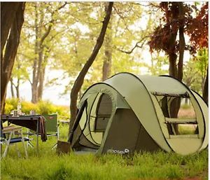 Hot sale pop up fully automatic 5-6 person 3 season rod anti rain camping tent