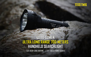 Nitecore TM16 4000 Lumens 700 Meter 4x CREE XM-L2 LED Searchlight