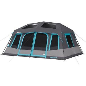 Ozark Trail 10 Person Family Camping Instant Cabin Tent Outdoor Shelter Grey NEW