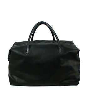 NEW Black leather weekender bag by Raku Collection