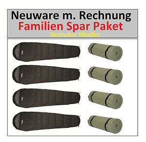 4 x Schlafsack - 4 x NATO Isomatte - Familien Paket für Camping , Krisenvorsorge