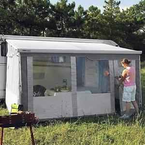 Vorderwand f. Markise Safari Residence hochrollbar alaskagrau wasserfest Camping