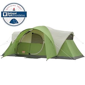 Coleman Montana 8-Person Tent Hinged Door Weather Protection Mesh Roof Camping