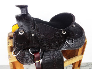 16" LEATHER WESTERN COWBOY HORSE STAR WADE TRAIL ROPING ROPER RANCH SADDLE TACK