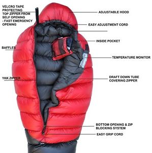 Winter -49°C Malachowski extreme down sleeping bag 1200 DWR Rip Stop Size XL