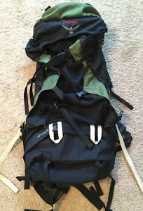 Osprey Aether 75 Size Large Camping Hiking Back Pack INTERNAL FRAME Green Black