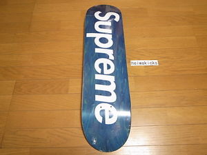 2008 Supreme Stained Logo Skate Skateboard Deck Blue Box