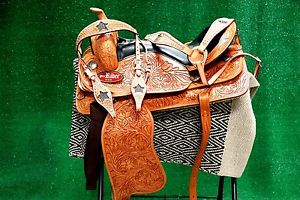 Horse Western Barrel Show Pleasure LEATHER SADDLE Bridle  50207