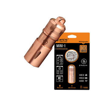 JETBeam Mini-1 Copper Cree XP-G2 USB Rechargeable Necklace Flashlight 130 Lumens