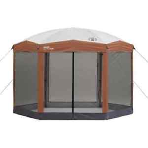 Coleman 12x10 Hex Instant Screened Canopy Gazebo Backyard Campsite Ballgame Park