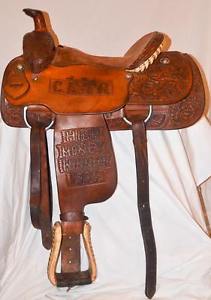 Twister Roping Saddle 15.5" Tooled Trophy Roper FREE SHIPPING