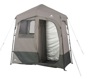 Tent Canopy Solar Heated Shower Awning 2-Room Changing  Shelter Outdoor Camping