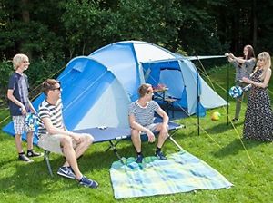 Skandika Daytona Large Group Tent - Blue/Grey, 6 Persons Holidays Festivals