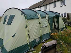 skandika Hurricane 12 Person/Man XL Camping Tunnel Family Tent Group Green New