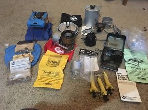 Huge Ultralight Backpacking Stove Gear Lot Svea 123 Optimus 8R MSR Whisperlite +